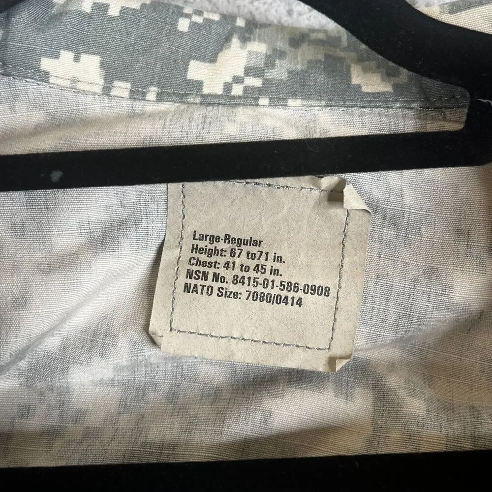 ARMY COMBAT Uniform Coat Team Soldier Certified Gear Men L Reg Perimeter Insect